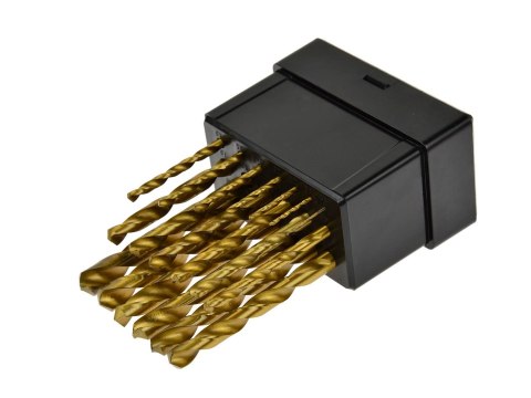 Kpl.wierteł 19szt.1-10mm HSS TiN plast.box (5/50) Geko