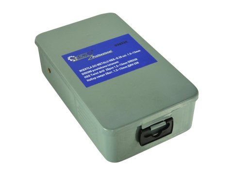 Kpl.wierteł 28szt.1,5mm-13mm HSS TiN GEKO Profi met.box Geko