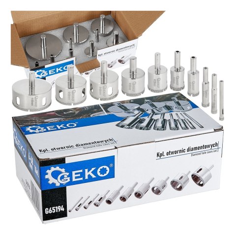 Kpl. wierteł koronowych diamentowych do gresu 6-68mm 10el. (20) Geko