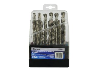 Kpl.wierteł srebrnych do metalu GEKO 1-13mm/25szt Geko