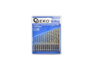 Kpl. wierteł tytanowych 1,5-6,5mm 13szt. hex Geko