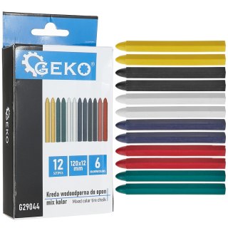 Kreda wodoodporna do opon mix kolor 12x120mm - zestaw 12szt. Geko