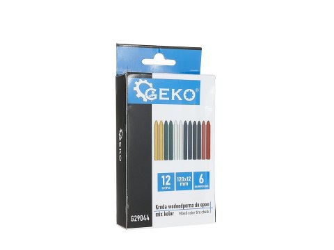 Kreda wodoodporna do opon mix kolor 12x120mm - zestaw 12szt. Geko