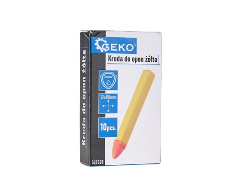 Kreda wodoodporna do opon żółta 12x110mm - zestaw 10szt. (12/120) Geko