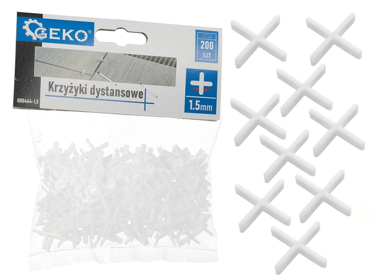 Krzyżyki dystansowe - 1,5mm - op.200szt Geko
