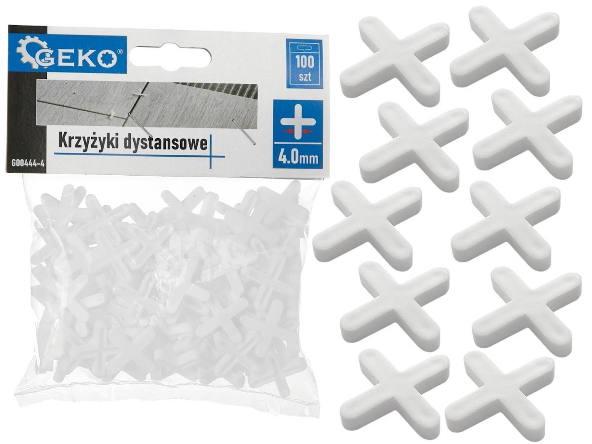 Krzyżyki dystansowe - 4,0mm - op.100szt Geko
