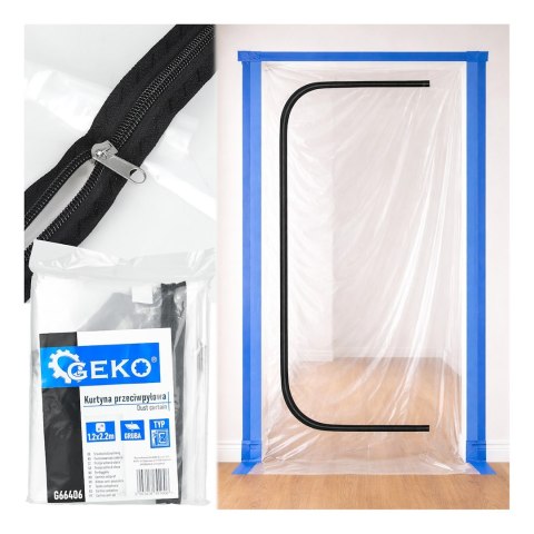 Kurtyna przeciwpyłowa do drzwi 220x120cm typ C (12) Geko