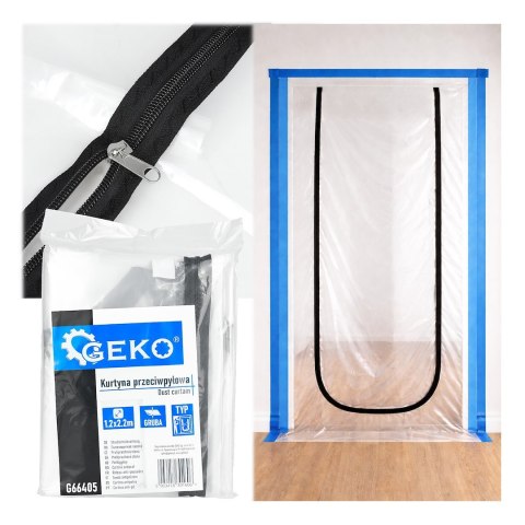 Kurtyna przeciwpyłowa do drzwi 220x120cm typ U (12) Geko