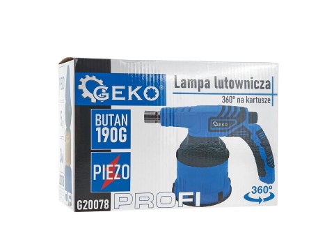 Lampa lutownicza z piezo 360 stopni na kartusze 190g PROFI (12) Geko