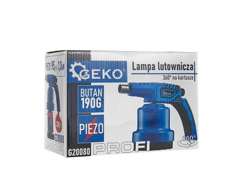 Lampa lutownicza z piezo 360 stopni na kartusze 190g metal PROFI (12) Geko