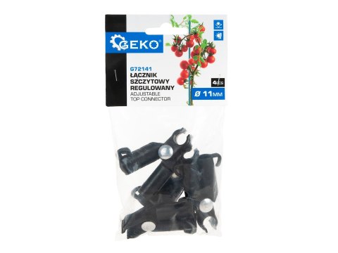 Łącznik szczytowy, regulowany do tyczek 11mm - 4szt/opak (200) Geko
