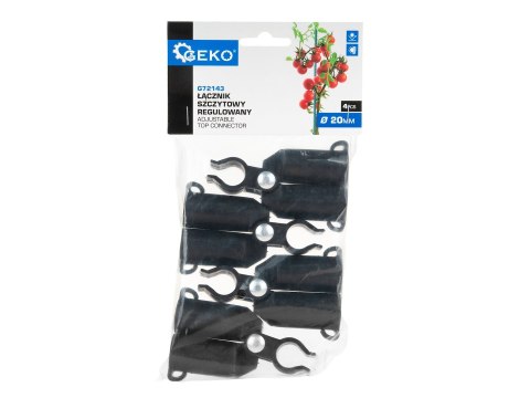 Łącznik szczytowy, regulowany do tyczek 20mm - 4szt/opak (100) Geko