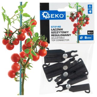 Łącznik szczytowy, regulowany do tyczek 8mm - 4szt/opak (100) Geko