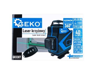 Laser krzyżowy 360° 4D 2xAKU walizka akcesoria (4) Geko