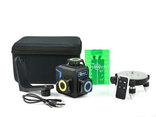 Laser samopoziomujący 3D 360 12x zielone linie (8) Geko