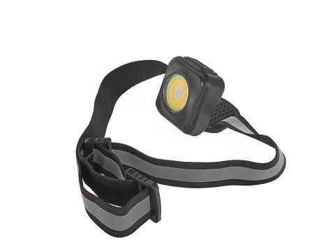 Latarka czołowa wstrząsoodporna z odblaskiem LED COB 3W 500mAh 500lm IP44 (240) Geko