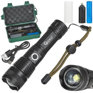 Latarka taktyczna LED XHP50 15W 1800mAh 1500lm IPX3 (30) Geko