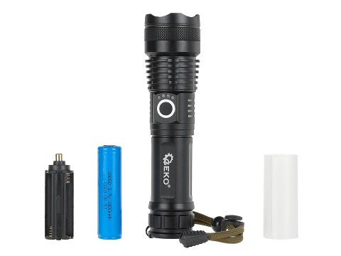 Latarka taktyczna LED XHP50 15W 1800mAh 1500lm IPX3 (30) Geko