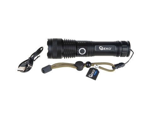 Latarka taktyczna LED XHP50 15W 1800mAh 1500lm IPX3 - kartonik wystawowy (12/48) Geko