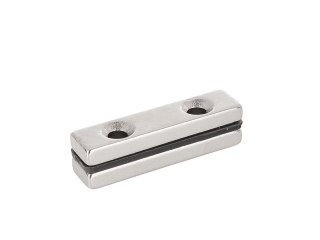Magnes neodymowy płytkowy z otworami na wkręty 40x10x5mm 2szt Geko