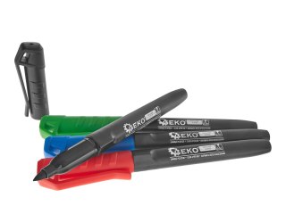 Marker budowlany permanentny mix kolor gruby - zestaw 4 szt (12/144) Geko