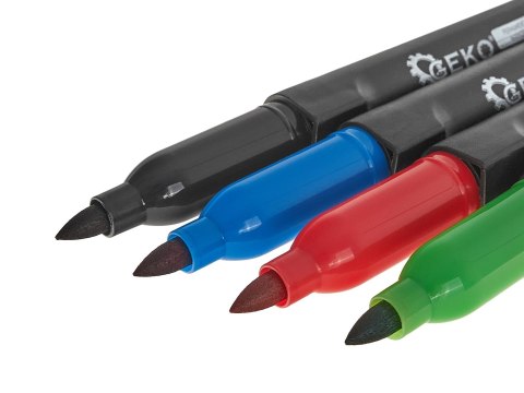 Marker budowlany permanentny mix kolor gruby - zestaw 4 szt (12/144) Geko