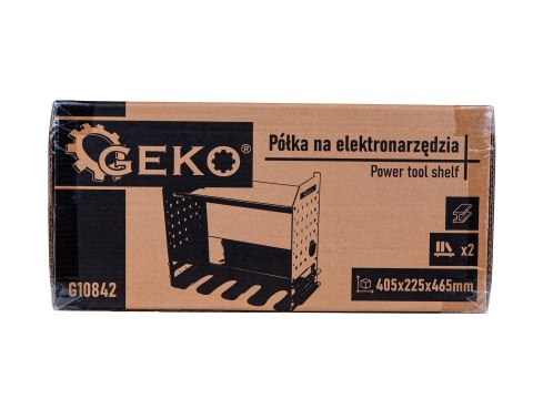 Metalowa 4-gniazdowa półka na elektronarzędzia Geko
