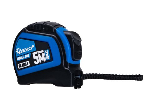Miara zwijana nylon dwustronna z autostopem 5m/19mm KLASA I - kartonik wystawowy (12/120) Geko