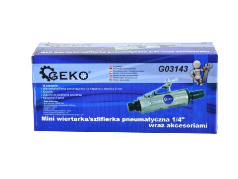Mini wiertarka/szlifierka pneumatyczna 1/4" wraz z akcesoriami (25) Geko