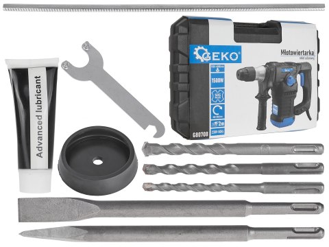Młotowiertarka - młot udarowy 1500W 6J SDS /walizka/ (2) Geko