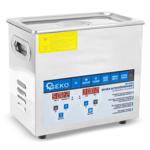 Myjka ultradźwiękowa GEKO 120 W 3 l