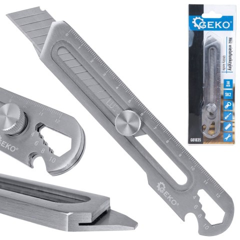 Nożyk do tapet wielofunkcyjny 100x18x0.5mm 6w1 SK2 (200) Geko