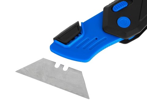 Nożyk składany ABS z ostrzem trapezowym 60x19x0.6mm SK5-kartonik wystawowy (24/144) Geko