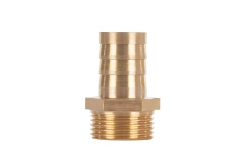 Nypel mosiężny na wąż 19mm - gwint zewnętrzny 3/4" - na klucz (250) Geko