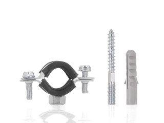 Obejma metalowa z gumą do rur 1/2" 20-25mm (200) Geko