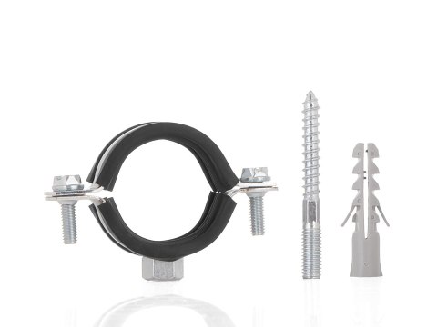 Obejma metalowa z gumą do rur 6/4" 47-51mm (100) Geko