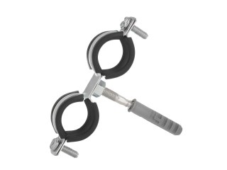 Obejma metalowa z gumą do rur podwójna 1" 32-36mm (200) Geko