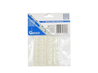 Odbojniki silikonowe transparentne - prostokątne pod meble 10x10mm 20szt (25/250) Geko