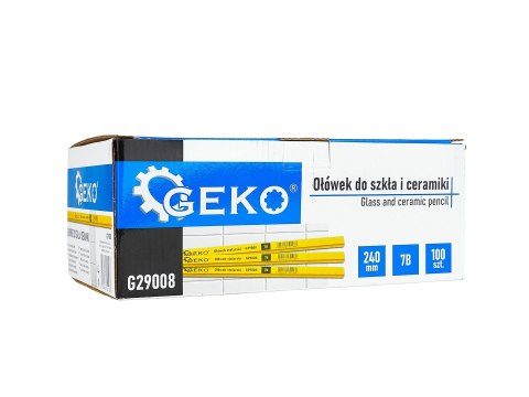 Ołówek do szkła i ceramiki 240mm 7B 100el. - kartonik wystawowy (10) Geko