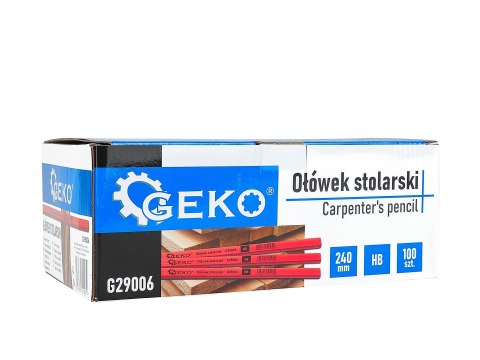 Ołówek stolarski 240mm HB 100el. - kartonik wystawowy (10) Geko