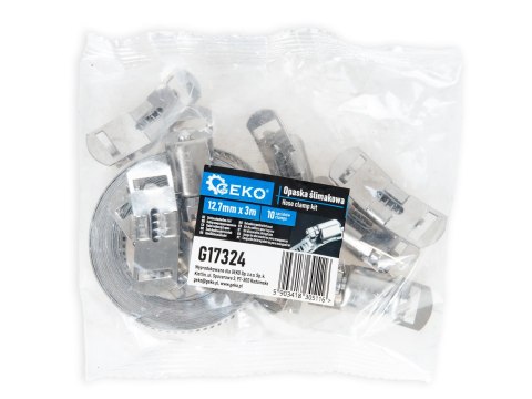 Opaska ślimakowa 12.7mm x 3m 10 zacisków (50) Geko