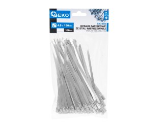 Opaski zaciskowe ze stali nierdzewnej 4.6x150mm 100szt. (100) Geko