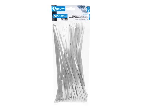Opaski zaciskowe ze stali nierdzewnej 4.6x250mm 100szt. (50) Geko