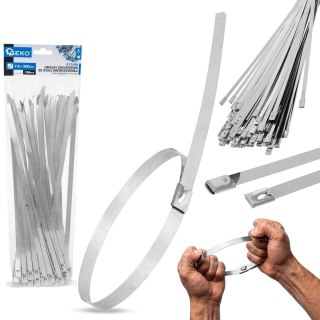 Opaski zaciskowe ze stali nierdzewnej 7.9x300mm 100szt. (25) Geko