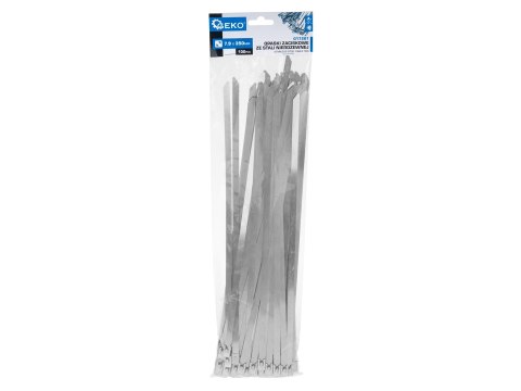 Opaski zaciskowe ze stali nierdzewnej 7.9x350mm 100szt. (25) Geko