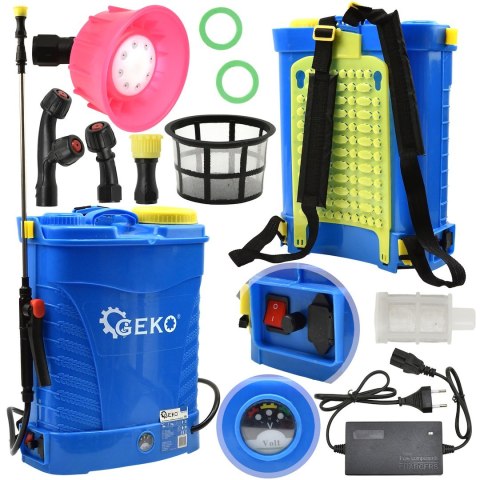 Opryskiwacz akumulatorowy plecakowy 16L Lekki Blue 12Ah (1) Geko