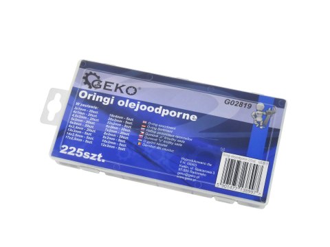 Oringi olejoodporne 225szt.(20) Geko