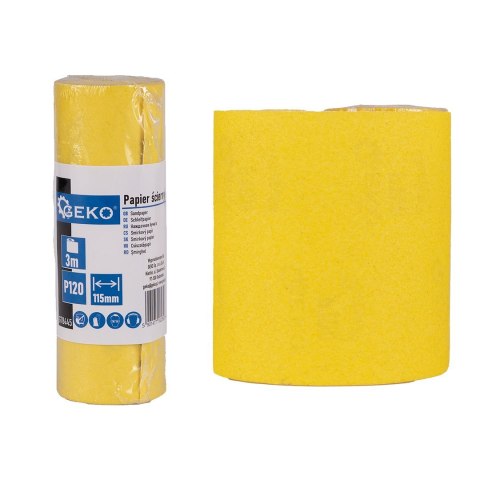 Papier ścierny - rolka 115mm x 3m P120 (100) Geko