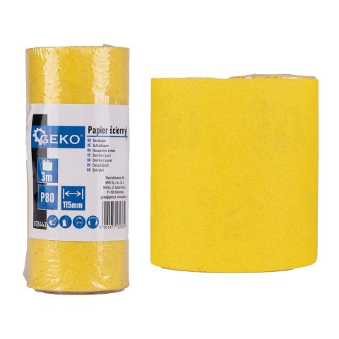 Papier ścierny - rolka 115mm x 3m P80 (100) Geko