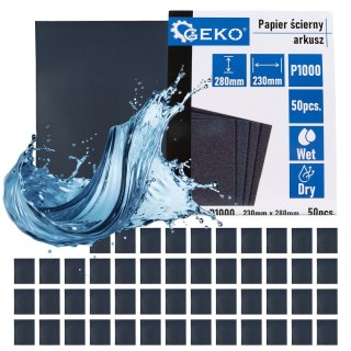 Papier ścierny wodny - arkusz 230x280mm P1000 (50/1000) Geko